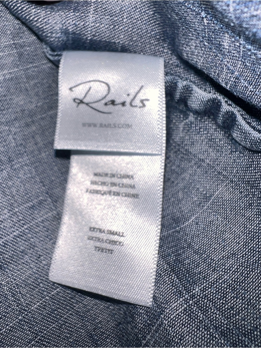 Rails Filomena Ruffled Chambray Top - Denim Blue - Picture 4 of 5